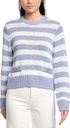 St. John Relaxed Crewneck Striped Sweater