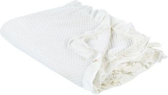 Beliani Beliani - Colcha con volante cubrecama de algodón 220 x 200 cm blanco Hatton