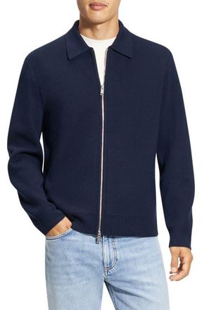 Theory Cameron Merino Wool Zip Cardigan in Baltic at Nordstrom, Size X-Large