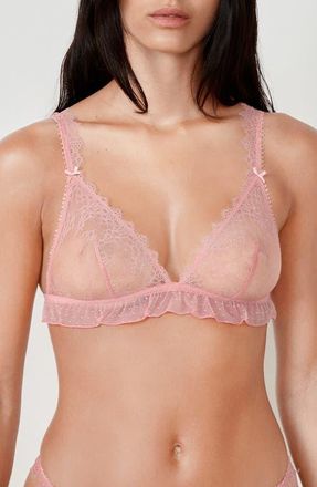 Etam Allusion Ruffle Lace Bralette in Pink at Nordstrom, Size Medium