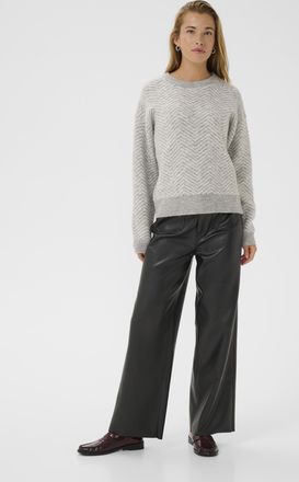 Kaffe Pullover KAbitzy Pullover Loose fit grey white