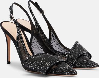 Gianvito Rossi Crystal embellished slingback pumps