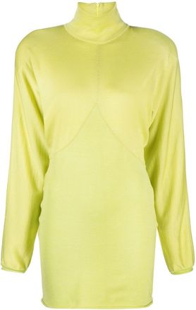 Philosophy di Lorenzo Serafini draped-sleeve knitted dress - women - Lyocell/Virgin Wool/Polyamide/Spandex/Elastane - 40 - Green