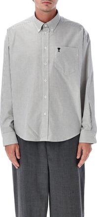 Ami White Boxy Stripes Shirt