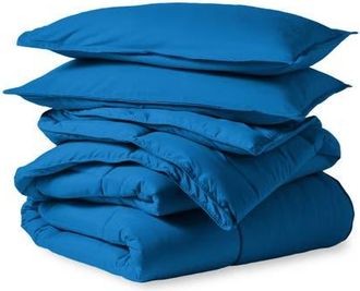 Bare Home All-Season Down Alternative Comforter Set in Medium Blue at Nordstrom, Size Full