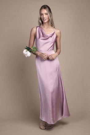Oasis Womens Strappy Cowl Neck Maxi Bridesmaid Dress - Pink - Size 16 UK