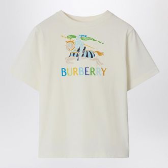 Burberry White cotton T-shirt with EKD