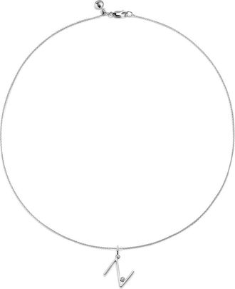 Monica Vinader Lab Grown Diamond Initial Pendant in Sterling Silver N at Nordstrom