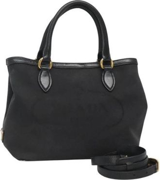Prada Tweedehands Canvas handtassen - Dames - Vintage Handtas - Zwart - ONE Size - Leer - Vintage