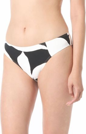 Vince Camuto Midnight Shadow High Cut Bikini Bottom in Black/white at Nordstrom, Size X-Small