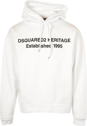 Dsquared2 Witte Relax Fit Hoodie Sweaters - Heren - Hoodies - Wit - XL - Hoodies & sweatvesten