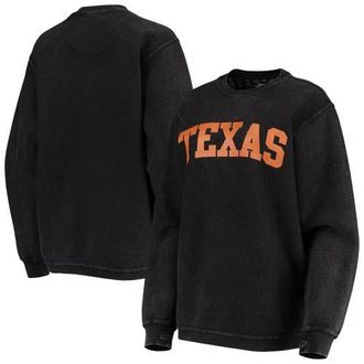 Pressbox Womens Pressbox Black Texas Longhorns Comfy Cord Vintage Wash Basic Arch Pullover Sweatshirt at Nordstrom, Size Xx-Large