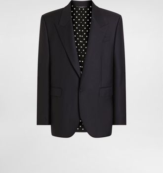 Dolce & Gabbana Single-breasted Sicilia Virgin Wool Jacket - Man Suits And Blazers Blue 46