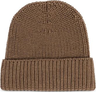 Hannes Roether ribbed beanie hat - Bruin