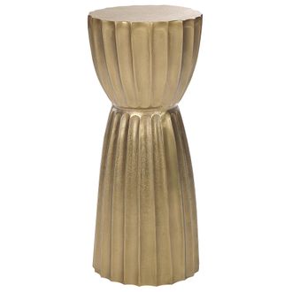 Beliani Mesa Auxiliar De Metal Dorado 24 Cm Forma De Pilar Contempor&aacute;neo Ouyen