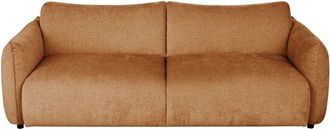 Maisons du monde Sofá 3/4 plazas de tela aterciopelada marrón