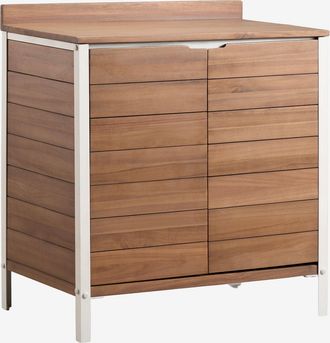 Sklum M&oacute;dulo De Almacenaje Para Cocina Modular De Exterior En Madera De Acacia Y Aluminio Reggie Sklum