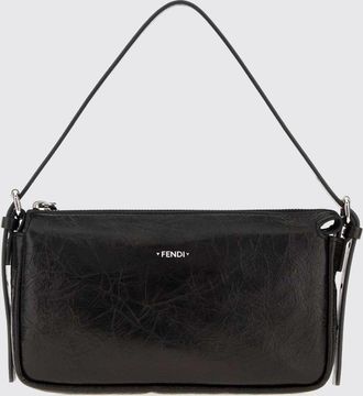 Fendi Mini borsa a spalla Vanity in pelle increspata con logo