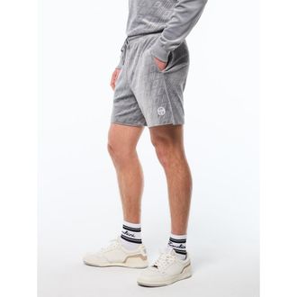 Sergio Tacchini Bandiera Debossed Velour Short in Sleet at Nordstrom, Size Xxx-Large