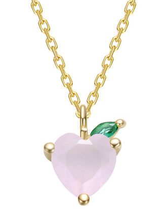 Genevive 14K Plated CZ Pendant Necklace
