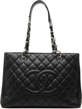Chanel Black Grained Calfskin Tote Bag (Pre-Owned)