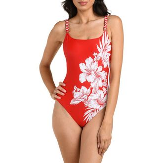 La Blanca Mariner One-Piece Swimsuit in Ruby at Nordstrom, Size 12