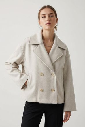 Only Kurzjacke ONLY ONLMALIKA LIFE JACKET OTW, Damen, Gr. XL, whisper wei&szlig; detail:melange, Web, Obermaterial: 100% Polyester, meliert, h&uuml;ftbedeckend, tiefe