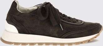 Brunello Cucinelli Sneakers basse in pelle di vitello scamosciata con monile