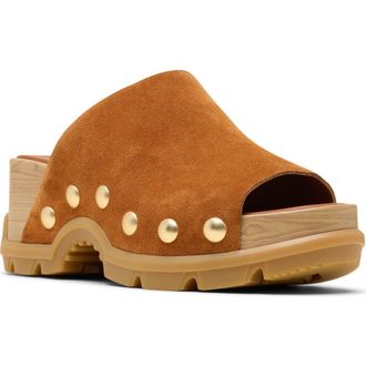 Sorel Roamn Slide Platform Sandal in Iced Tea/Gum 16 at Nordstrom, Size 10.5