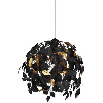 Trio Leuchten L&uacute;zete - L&aacute;mpara De Techo 1 Luz &Oslash; 38cm Hojas Negras