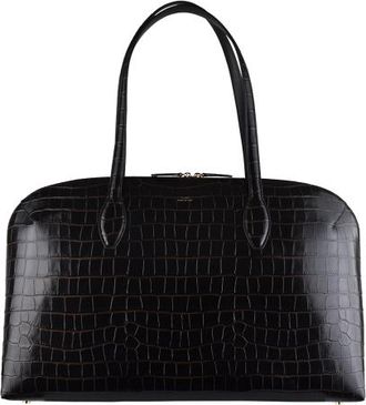 Toteme Toteme Tote-tas met ritssluiting en krokodillenreli&euml;f Bruin