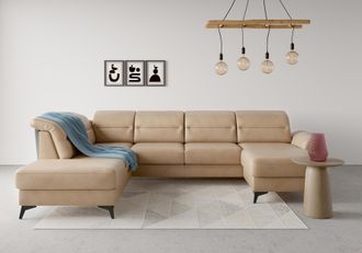 Sit&more Wohnlandschaft &raquo;Sinatra U-Form&laquo; optional mit Kopfteilverstellung und Armteilfunktion, Metallf&uuml;sse