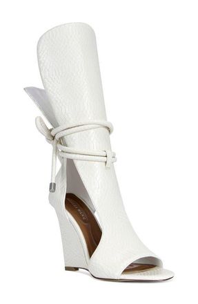 Azalea Wang Douma Wedge Sandal in White at Nordstrom, Size 6.5