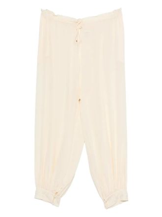 Chloé drawstring trousers - women - Silk/Acetate/Silk - 40 - Neutrals