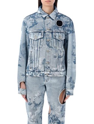 Off-white Blue Regular Fit Jacket
