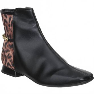 Offline Shoes Womens Ankle Bootie With Chain In Leopard