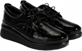 Desa Woman Casual Lace-Ups - Leather Upper, Flat Heel, Slip-On, Breathable | Black - 38