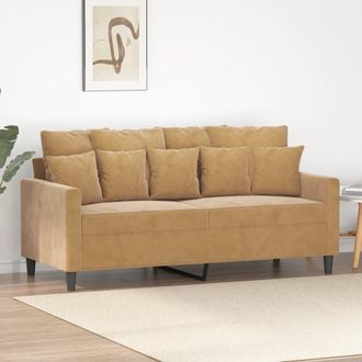 vidaXL Sof&aacute; De 2 Plazas Terciopelo Marr&oacute;n 140 Cm Vidaxl