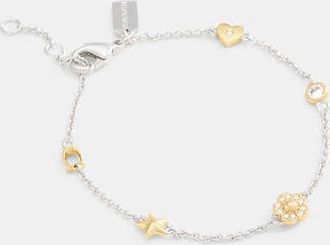 Coach Pav?? Tea Rose And Heart Linear Bracelet