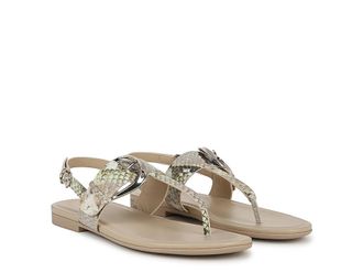 Naturalizer Taylor Slingbacks Womens Sandals Lime Faux Snake Leather : 6.5 M (B), Leather/Rubber