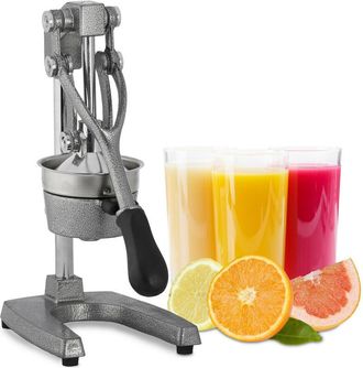 Relaxdays Exprimidor Zumo Manual Xl Con Palanca, Acero Inoxidable, Plateado, 40 X 18 X 21,5 Cm - Relaxdays
