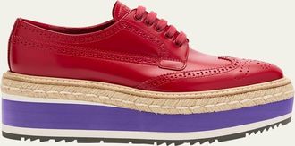 Prada Spazzolato Re-Edition Platform Wingtip Loafers