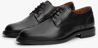 Tommy Hilfiger Mens Leather Derby Shoe - Black - US 11.5 / EU 45