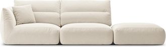 CXL by Christian Lacroix 4-Sitzer Designer Sofa Maurie mit Ottomane - Strukturstoff Chenille Ivory
