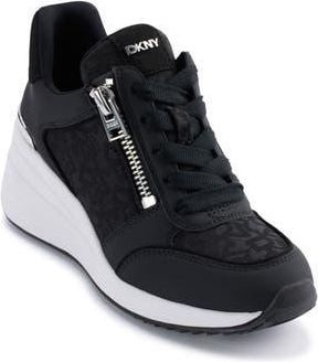 DKNY Kalina Wedge Sneaker in Black at Nordstrom Rack, Size 8.5