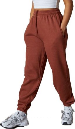 Generic Womens Fleece Casual Jogger Pants Soft Tracksuit Workout Trousers Running Sweatpants Loungewear Bottoms with Pockets (Rust, 8)