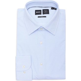 BOSS Hank Kent Dress Shirt in Lt Past/bu at Nordstrom Rack, Size 16