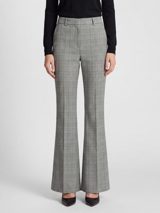 Sportmax Pantaloni flared in lana vergine Principe di Galles a vita alta