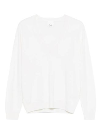 Allude V-neck long-sleeve knitwear - women - Fabric - M - White