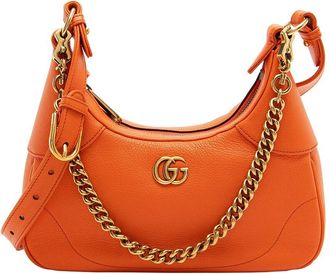Gucci Orange Goatskin Aphrodite Small Shoulder Bag (Authentic Pre-Loved)